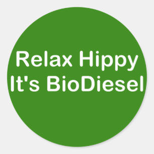Sticker Rond Détendez Hippy C'est BioDiesel