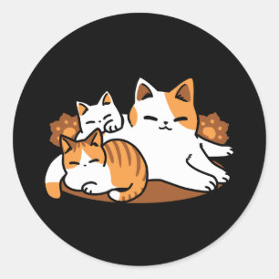Sticker Rond Détendez-vous Art Chat - 'Laze Furr Days' pour les