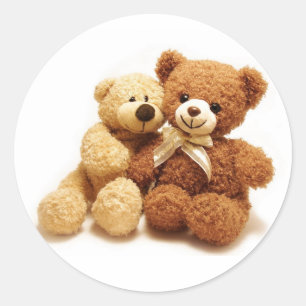 Sticker Rond Deux Beaux Design Nounours