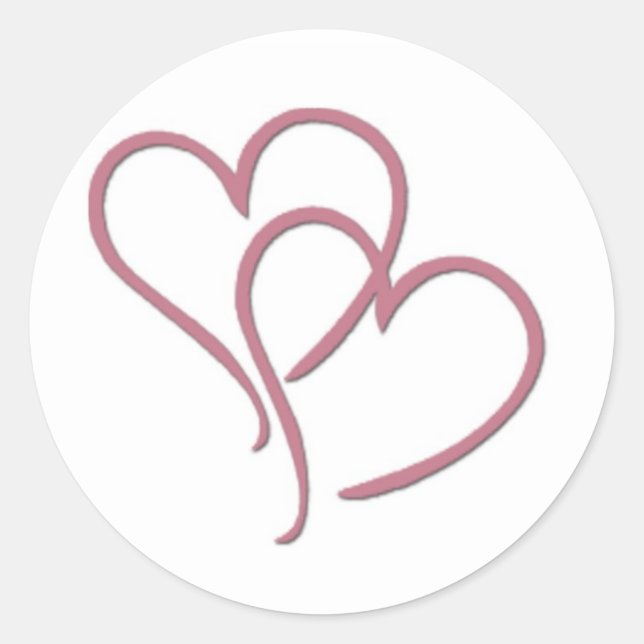 Sticker Rond Deux coeurs... (Devant)