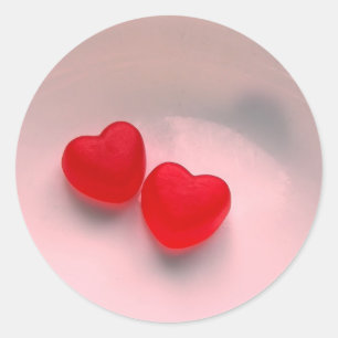 Sticker Rond Deux coeurs