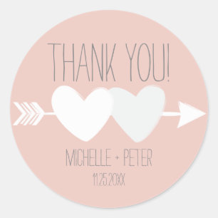 Sticker Rond Deux coeurs