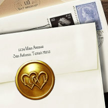 Deux cœurs entrelacés Or Mariage Amour