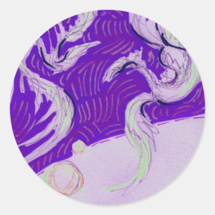 Sticker Rond Deux Dragons, Trois Soleils