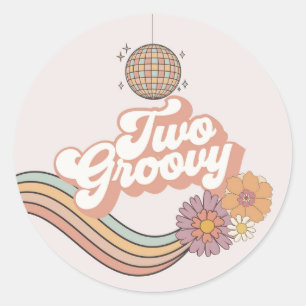 Sticker Rond Deux fête Super de 2ème anniversaire