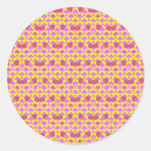 Sticker Rond Deux Fleurs Roses