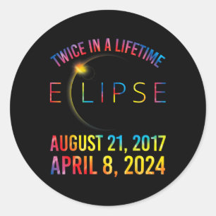 Sticker Rond Deux Fois Dans Une Chemise Solaire Éclipse 2024 Cr