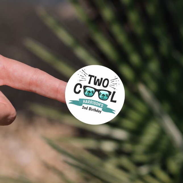 Sticker Rond Deux garçons Cool 2e anniversaire (Créateur téléchargé)