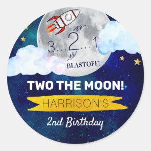 Sticker Rond Deux La Lune 2e Anniversaire
