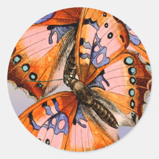 Sticker Rond Deux papillons abstrait Valentine Be Carte mienne.