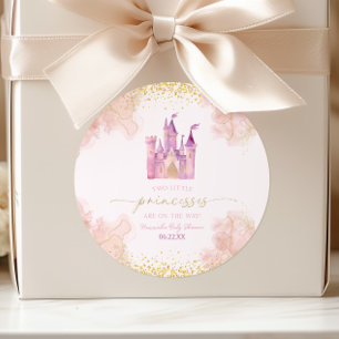 Sticker Rond Deux Petites Princesses Château Jumelles Baby Show