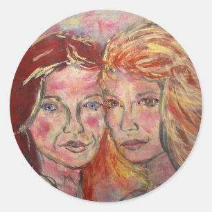 Sticker Rond deux soeurs