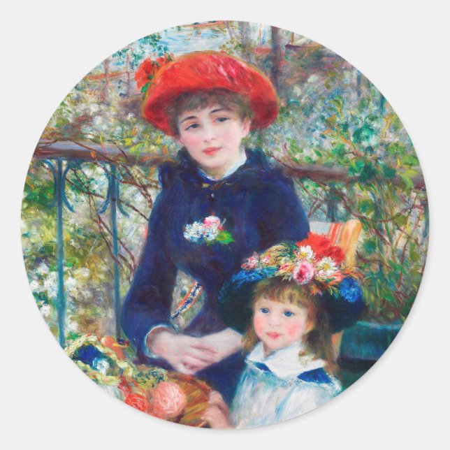 Sticker Rond Deux Soeurs (En Terrasse) Pierre Auguste Renoir (Devant)