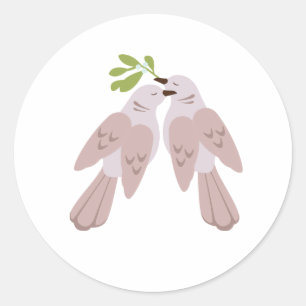 Sticker Rond Deux tourterelles