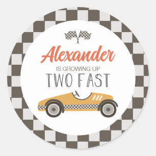 Sticker Rond Deux voitures de course rapide anniversaire