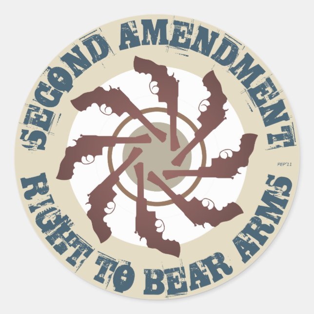 Sticker Rond Deuxième amendement (Devant)