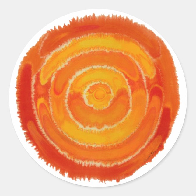 Sticker Rond Deuxième Chakra Healing Art #1 (Devant)