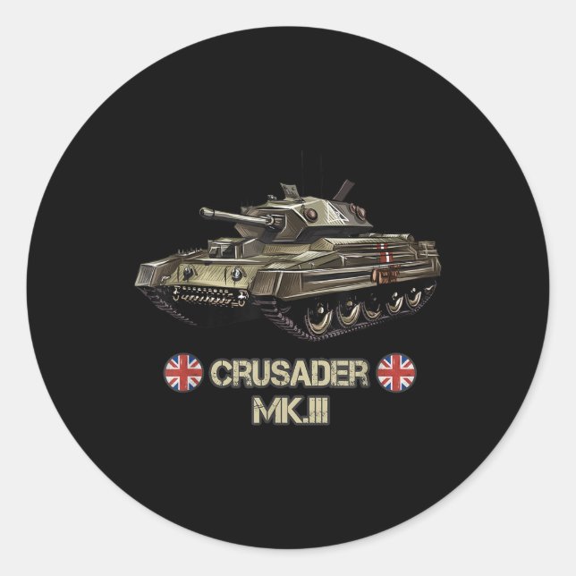 Sticker Rond Deuxième Guerre mondiale Croisés de chars de l'arm (Devant)
