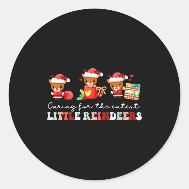 Sticker Rond Devdoxtee Caring For The Cutest Reindeers Mother B (Devant)