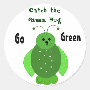Sticker Rond Devenez écolo Avec Le Boeuf Vert