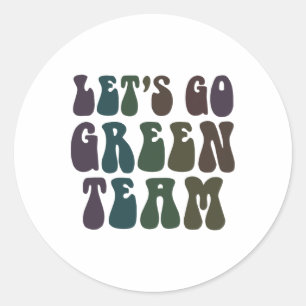 Sticker Rond Devenez écolo Team Retro War Game 60's Summer Cam