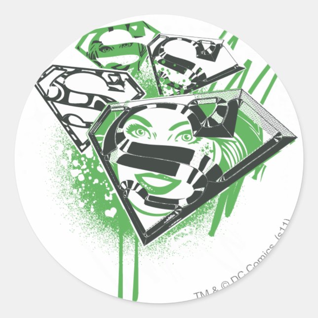 Sticker Rond Déversements verts supergirl (Devant)