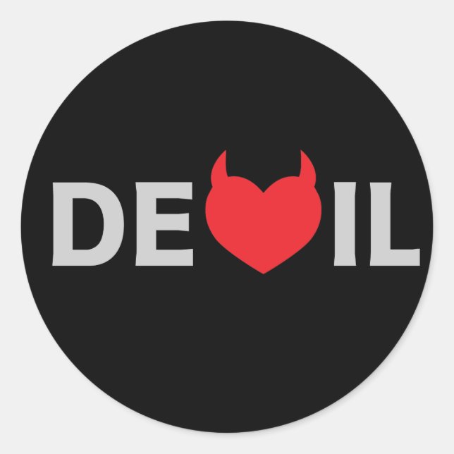Sticker Rond Devil & Coeur (Devant)