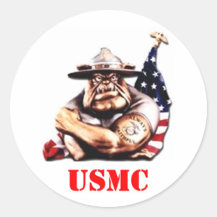STICKER ROND DEVIL DOG USMC