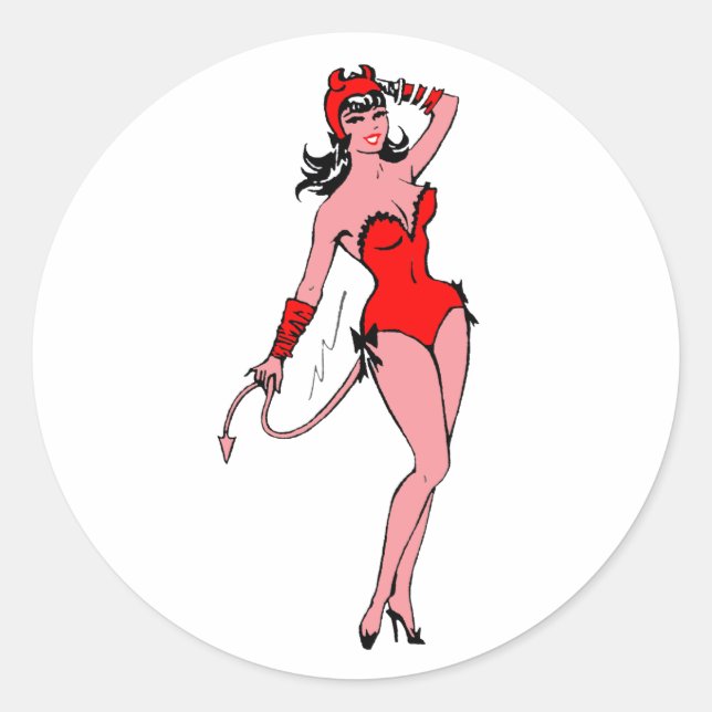 Sticker Rond Devil Girl (Devant)