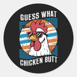 Sticker Rond Devinez Ce Beurre De Poulet Drôle Amateurs De Poul