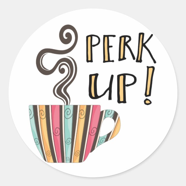 Sticker Rond Devis de café par minute (Devant)