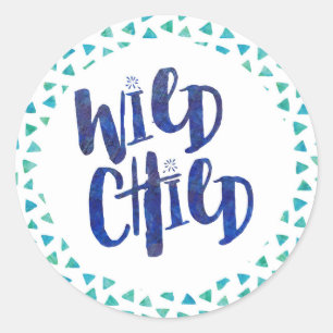 Sticker Rond Devis enfant sauvage
