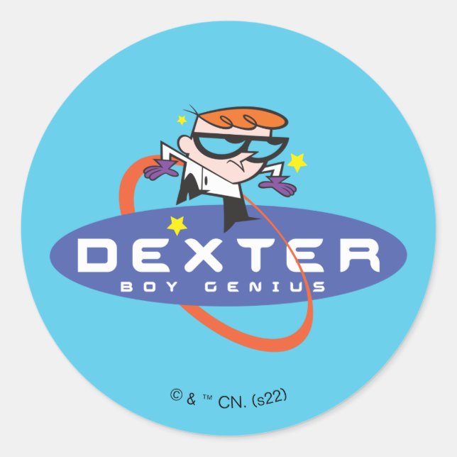 Sticker Rond Dexter "Boy Genius" (Devant)