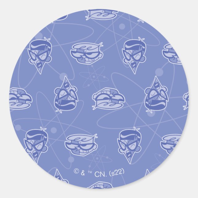 Sticker Rond Dexter et Mandark Motif atomique (Devant)