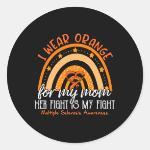 Sticker Rond Dh Je Porte Orange Pour Ma Mère Sclérose Multiples