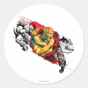 Sticker Rond Dhalsim, Blanka & Guile