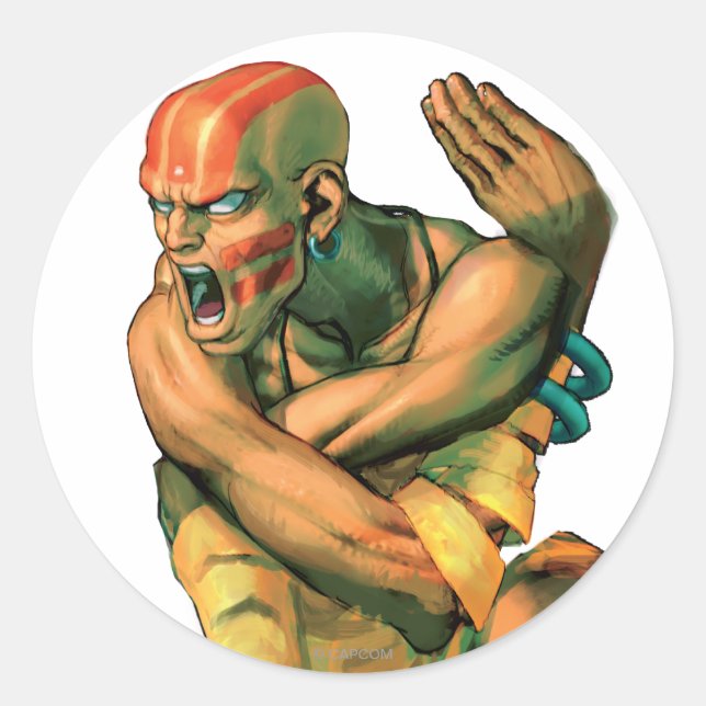 Sticker Rond Dhalsim tordu (Devant)