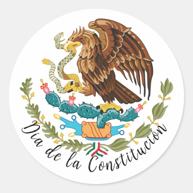 Sticker Rond Día de la Constitución (Mexique) (Devant)