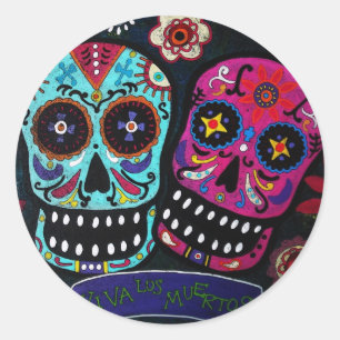 STICKER ROND DIA DE LOS MUERTOS