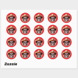 Sticker Rond Dia de los Muertos 6