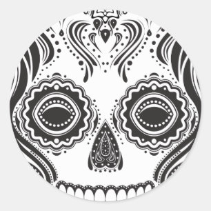 Sticker Rond Dia de los Muertos That Girl Skull