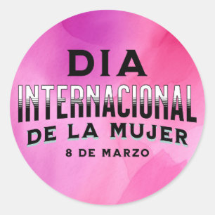 Sticker Rond Día Internacional de la Mujer   Journée de la femm