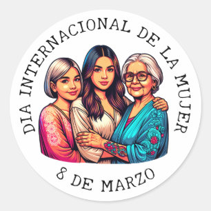 Sticker Rond Día Internacional de la Mujer   Journée de la femm