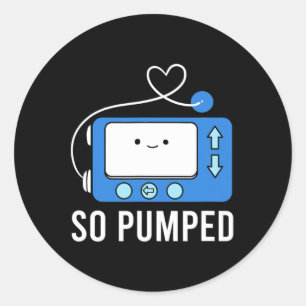 Sticker Rond Diabète Amusant Type 1 Enfants Tellement Pompé Dia