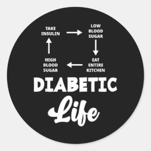 Sticker Rond Diabète drôle de type 1 diabète T1d diabète