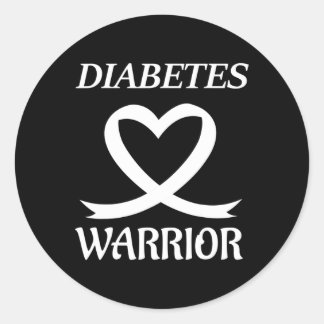 Sticker Rond Diabète Guerrier Cardiologie Ruban de Coeur Sensib