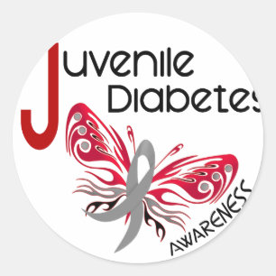Sticker Rond Diabète juvénile BUTTERFER 3