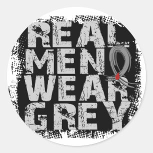 Sticker Rond Diabète Les vrais hommes portent le gris