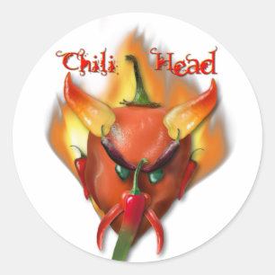 Sticker Rond Diable de la tête Chili