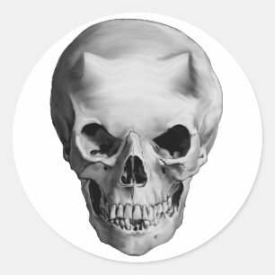 Sticker Rond Diable mauvais de Goth Halloween de crâne à corn